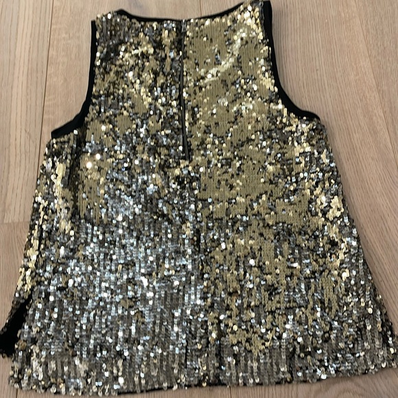 Alice + Olivia Camisole Gold Sequin Sleeveless top, size S/P - Picture 6 of 16